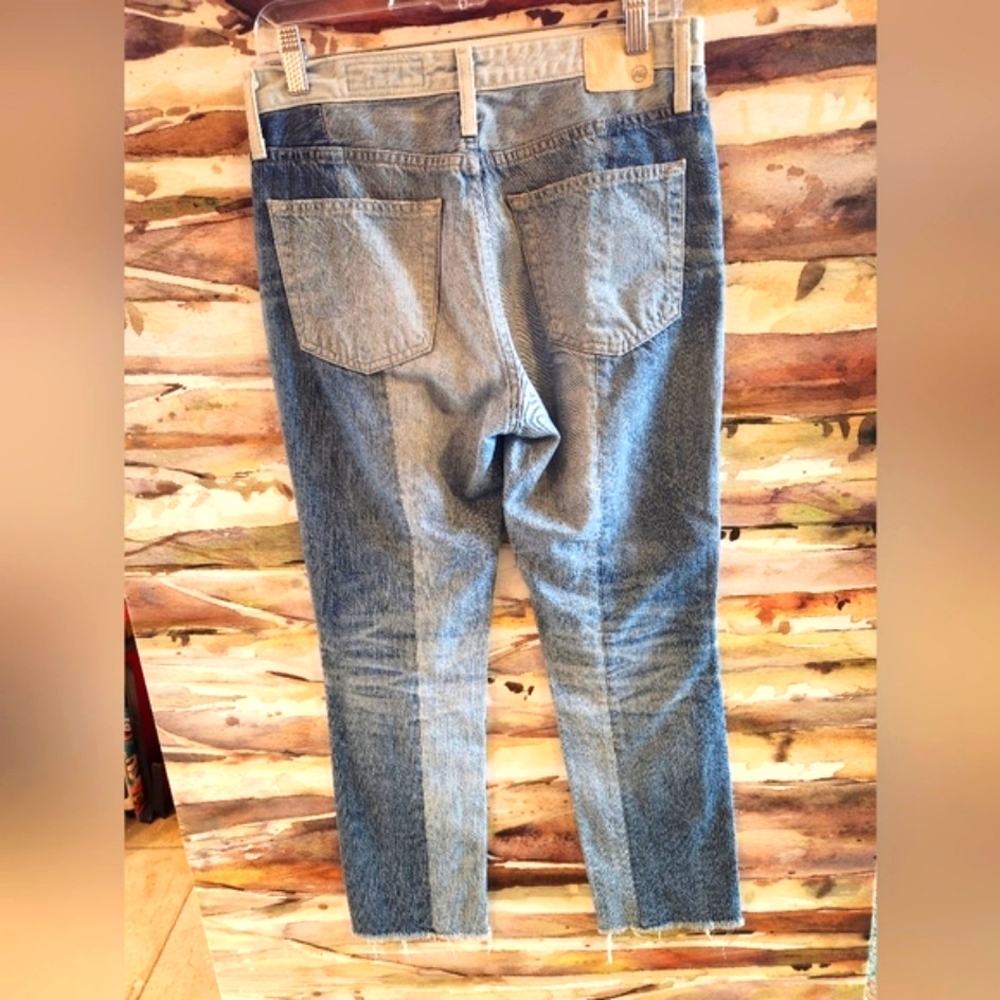 AG Multi Blues High Waist Skinny Light Dark Patchwork Aged Denim Jeans EUC 27 - Picture 2 of 16